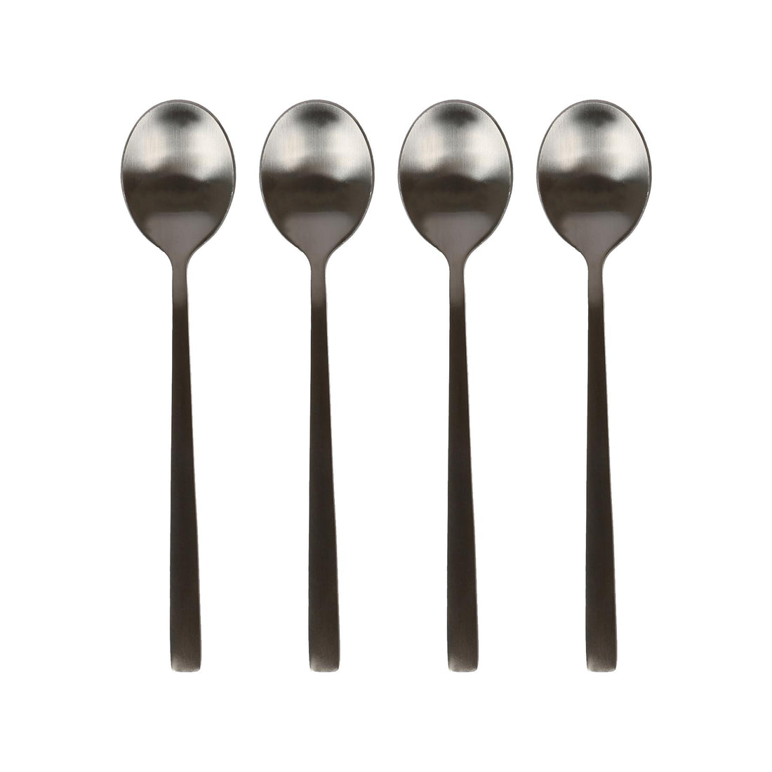 Black 14.5cm Stainless Steel Teaspoons - Pack of 4