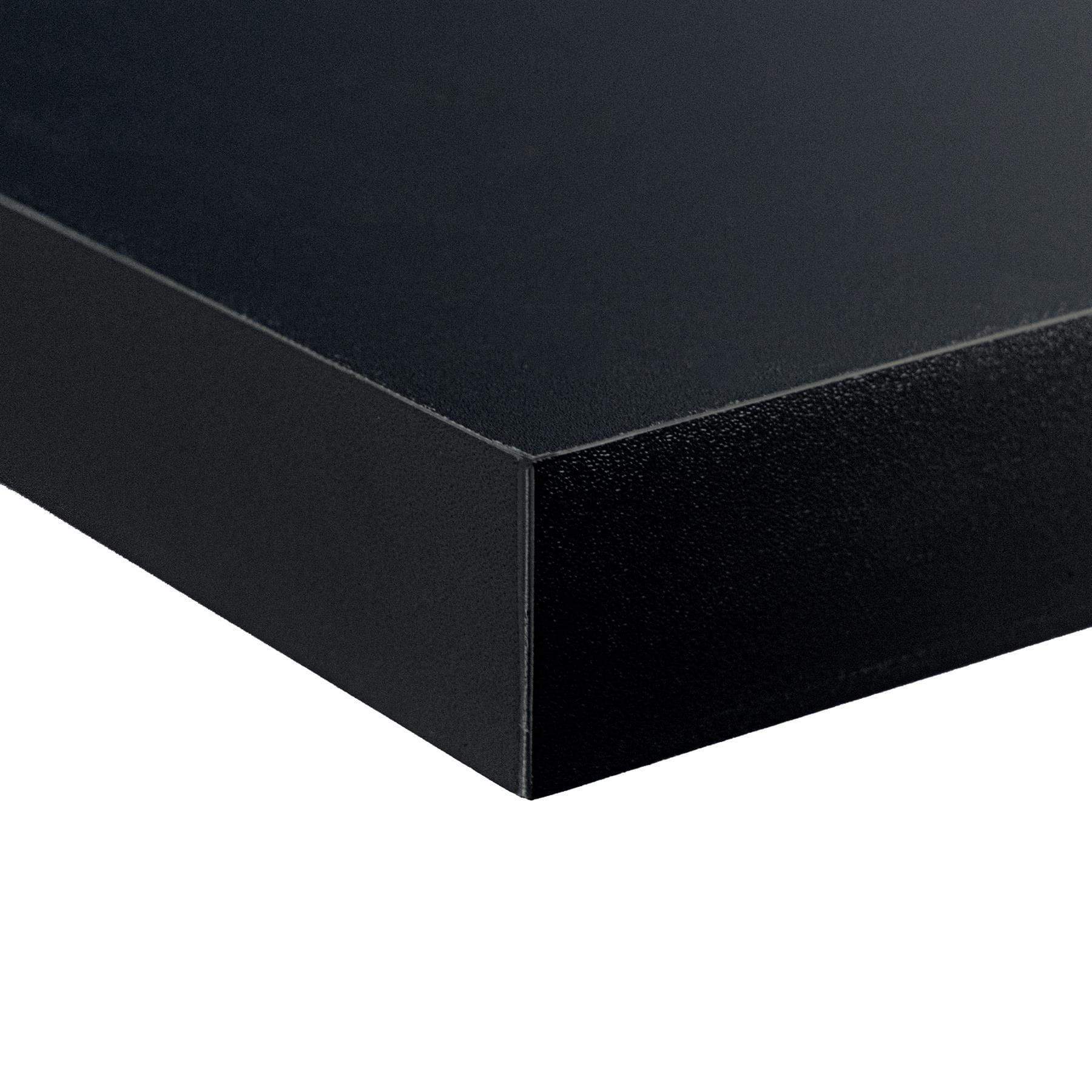 100cm Black Modern Floating Shelves - Pack of Two
