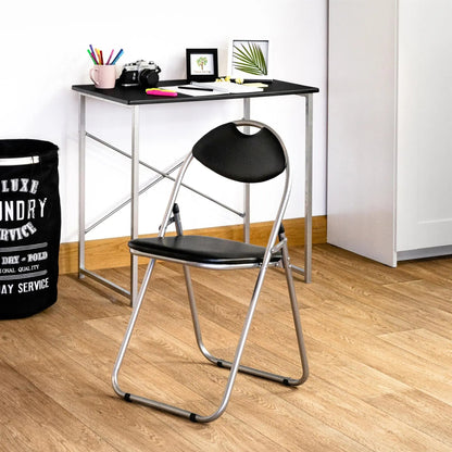 Black Curved Padded Folding Chair