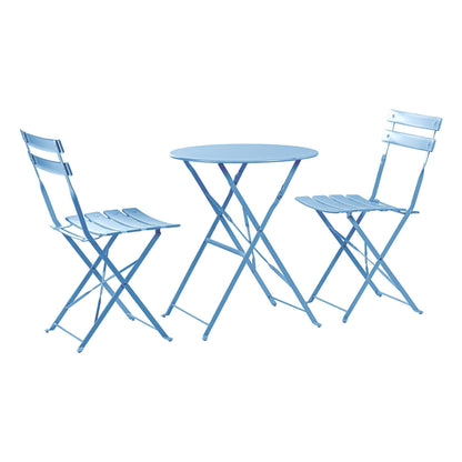Light Blue Two-Seater Round Bistro Set
