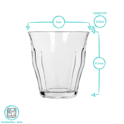 210ml Fluted Water Glasses - Pack of 6