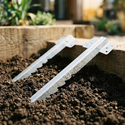 Deluxe Galvanised Steel Railway Sleeper Brackets - 40cm - Pack of 10