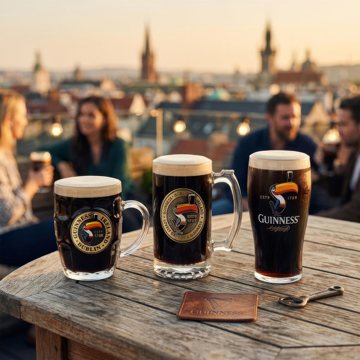 Guinness Toucan Glass Tankard with Badge