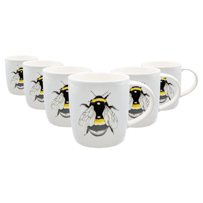 350ml Single Bee Simply Home Stoneware Mugs - Pack of Six
