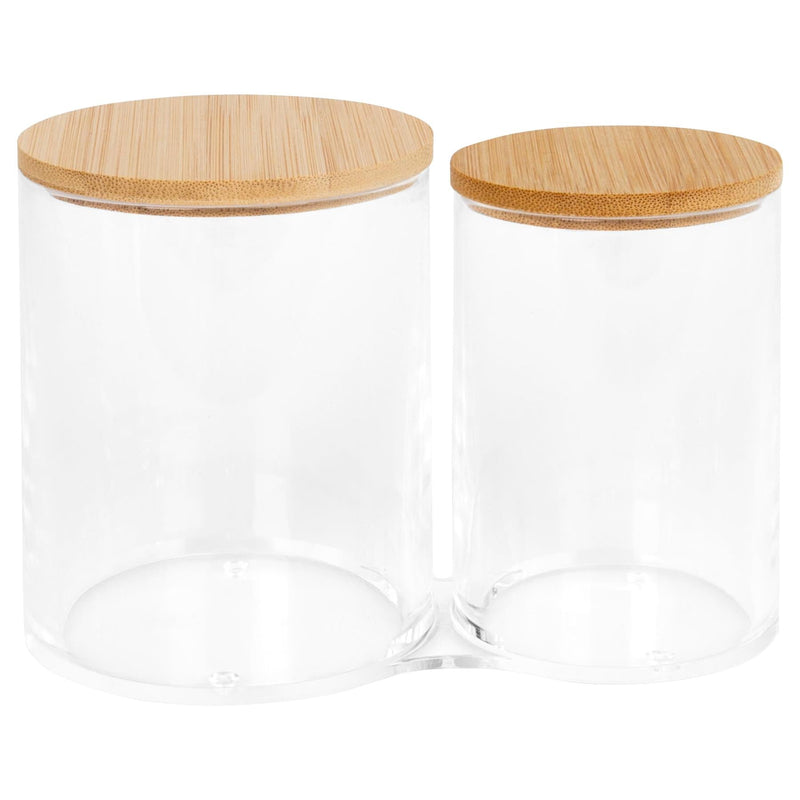Twin Bathroom Canister with Bamboo Lid - By Harbour Housewares