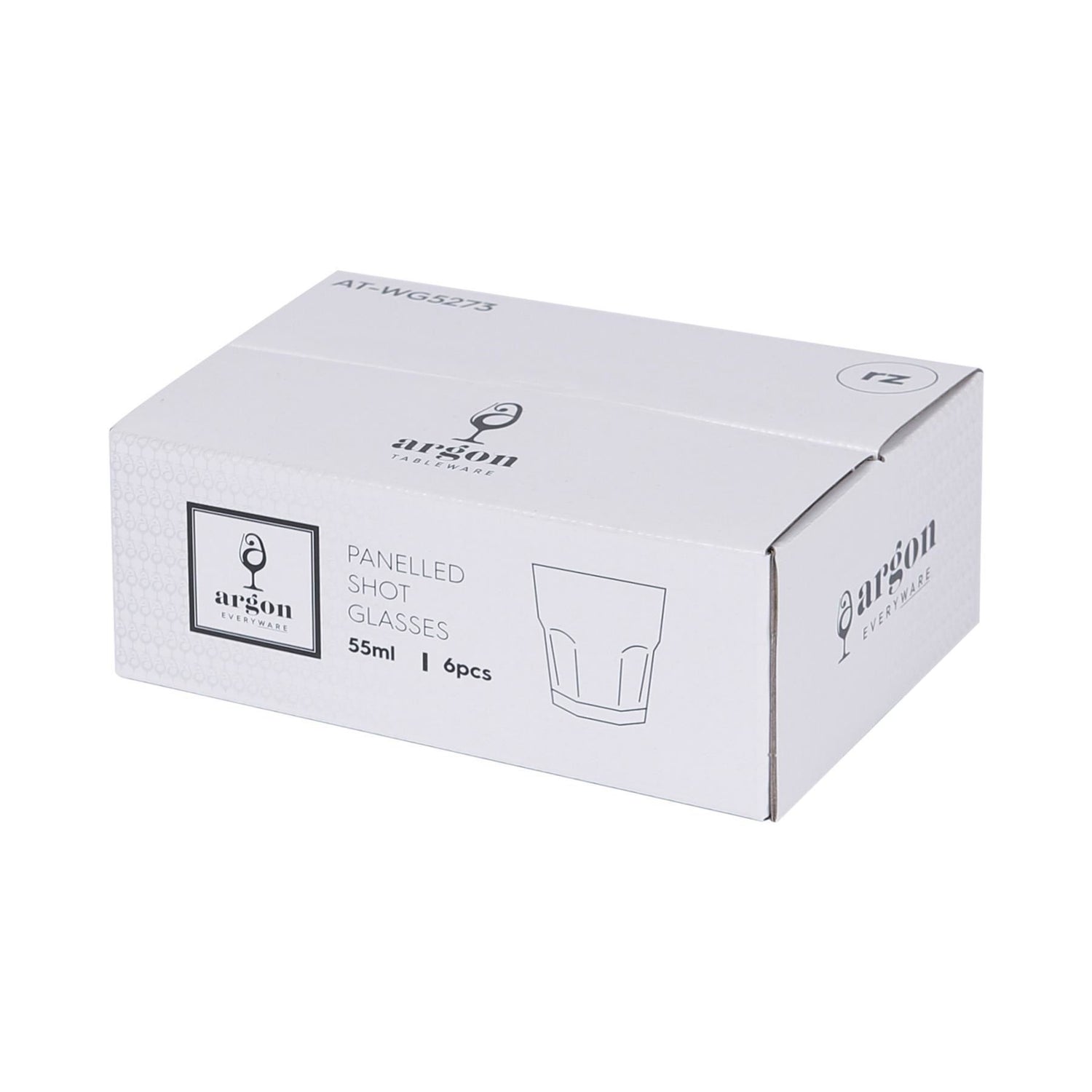 55ml Panelled Shot Glasses - Pack of Six