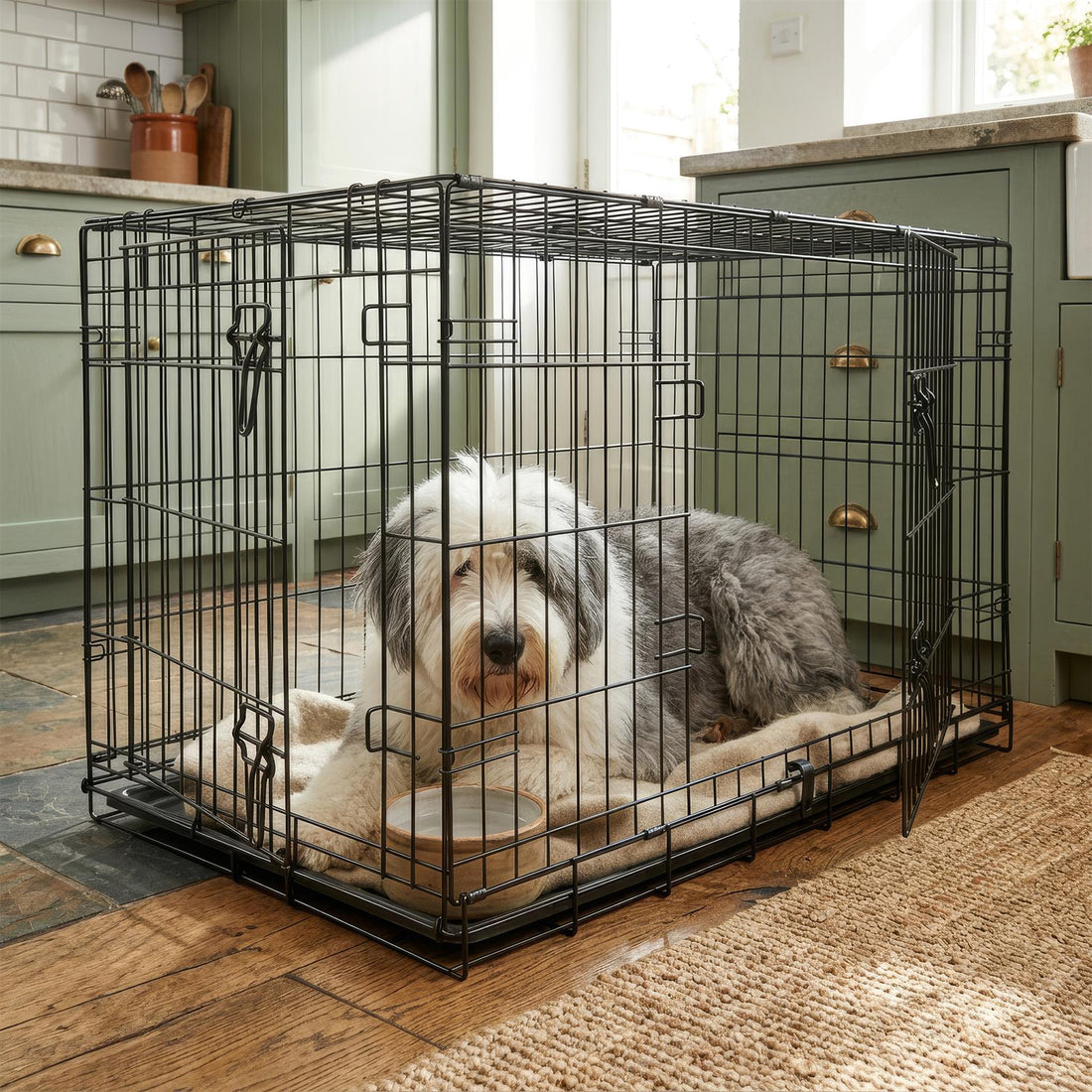 2 Door Metal Dog Crate with Removable Tray - Large