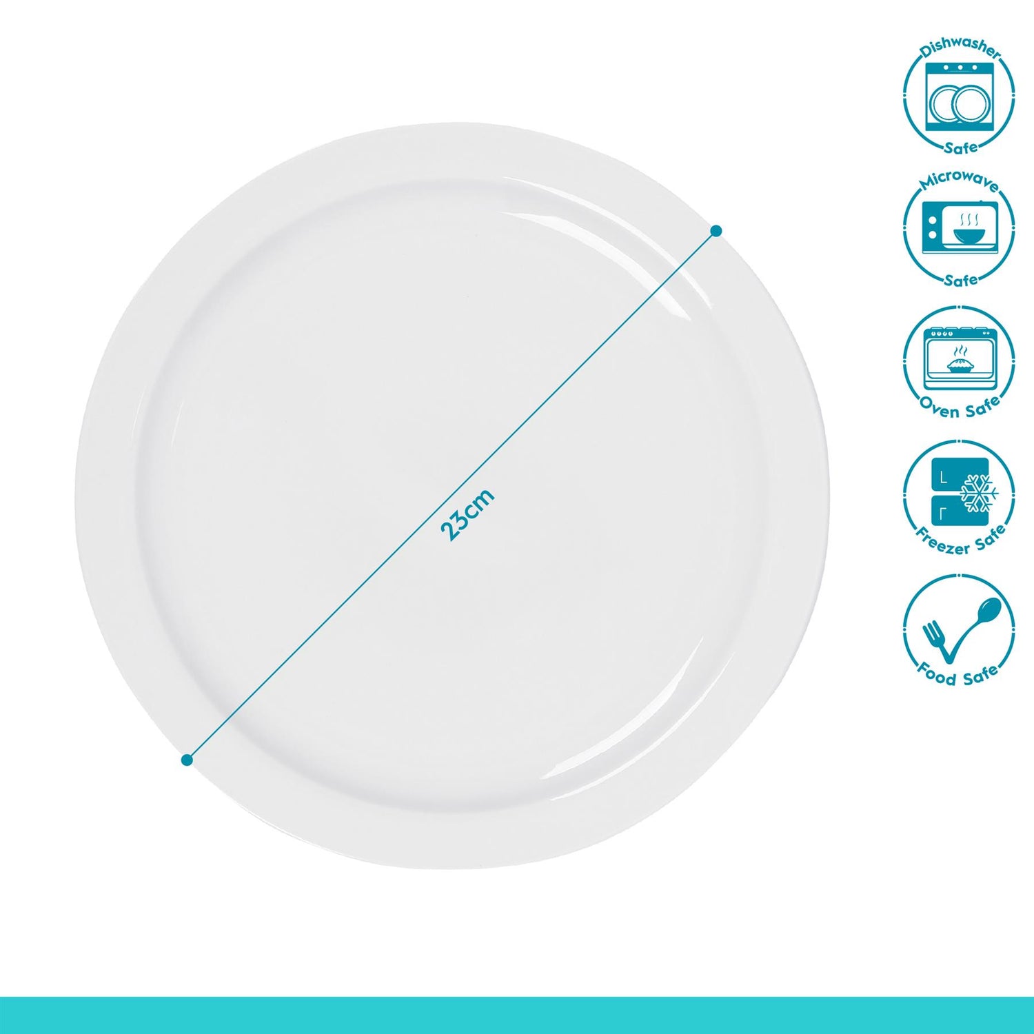 Classic White Buffet Dinner Plates - 23cm - Pack of 24