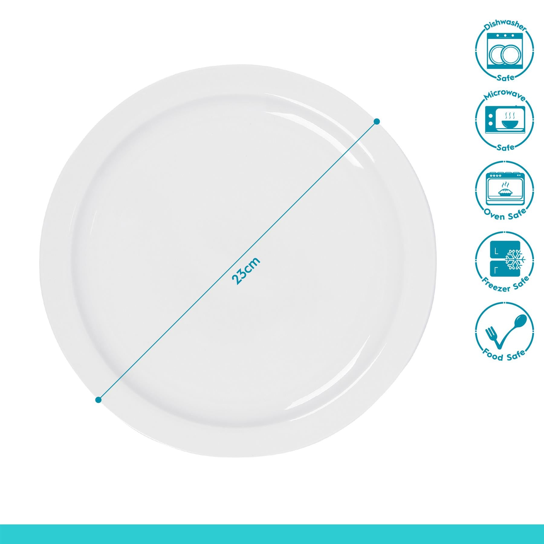 Classic White Buffet Dinner Plates - 23cm - Pack of 24
