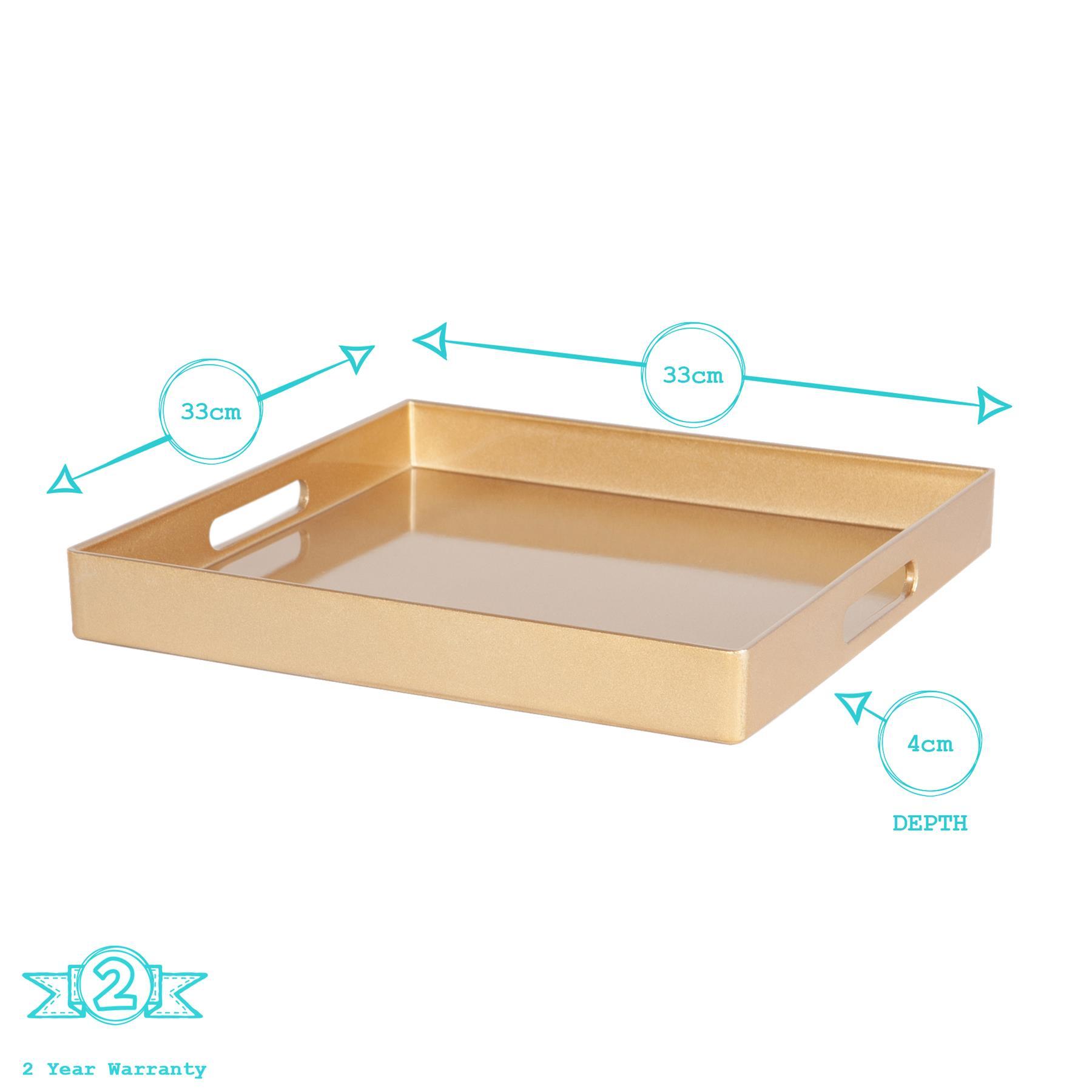 33cm White Square Lacquer Tray