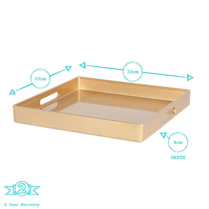 33cm White Square Lacquer Tray