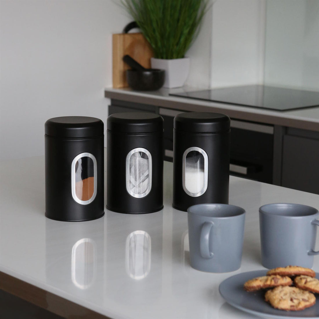 Black Stainless Steel Food Storage Container with Window