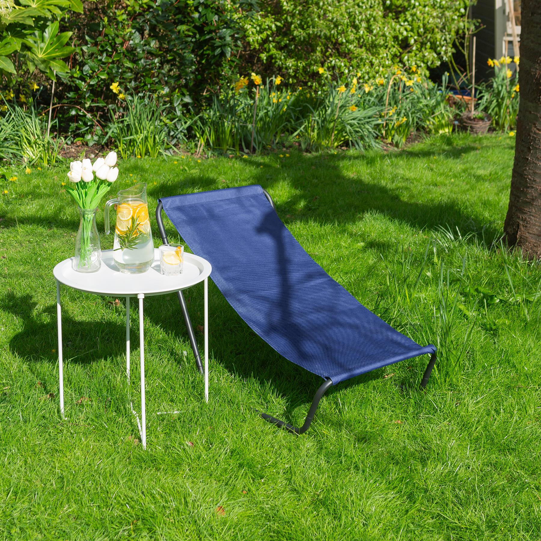 Navy Folding Beach Lounger