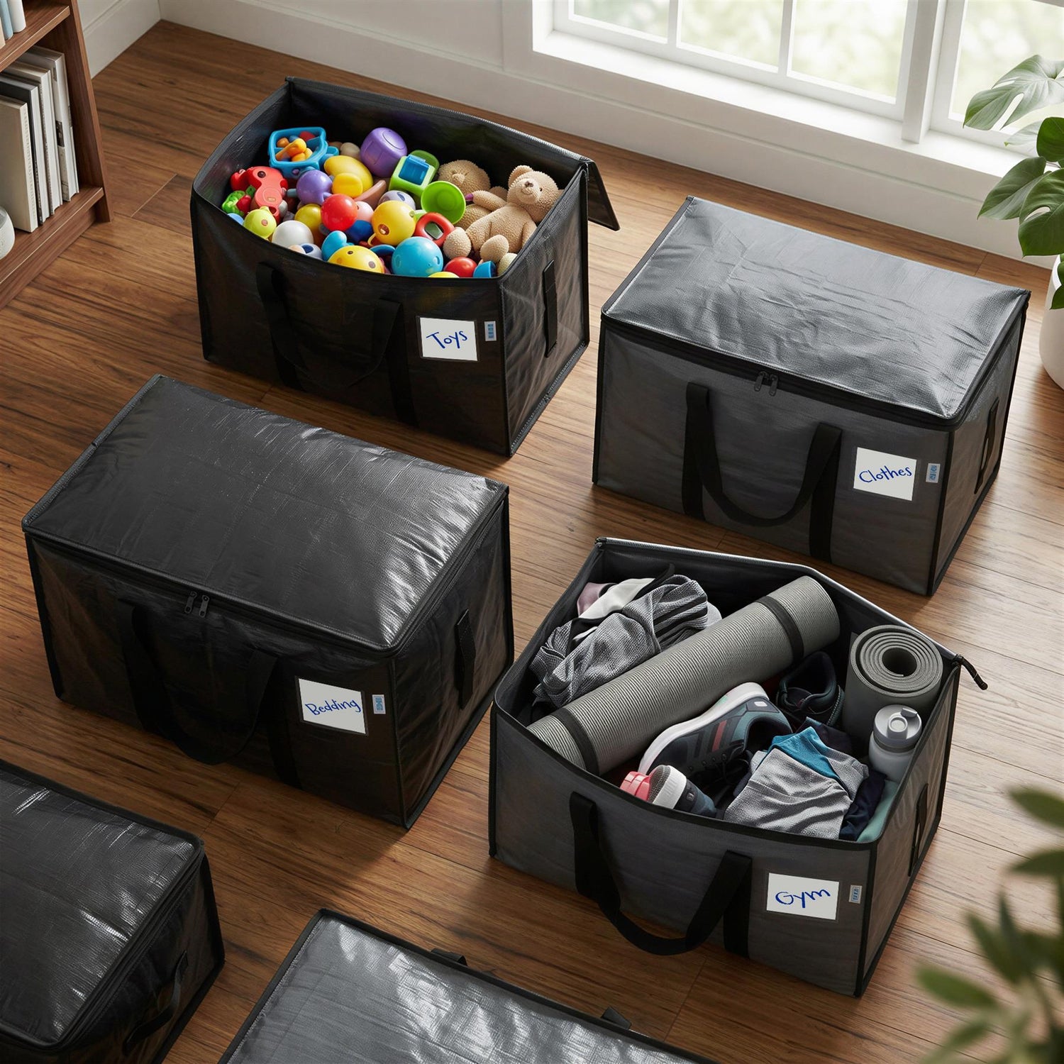 Large Heavy Duty Moving Bags - 90L - Anthracite - Pack of Six