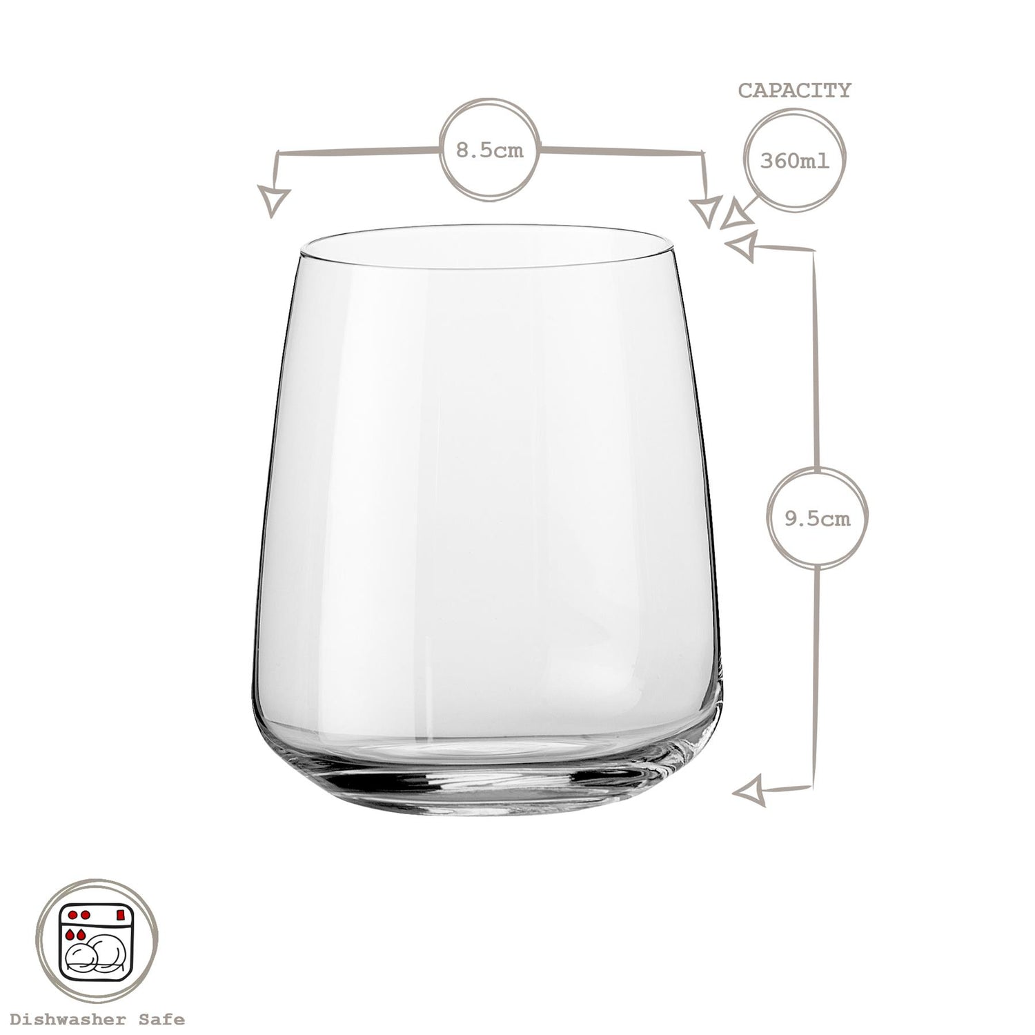 360ml Nexo Glass Tumblers - Pack of 6