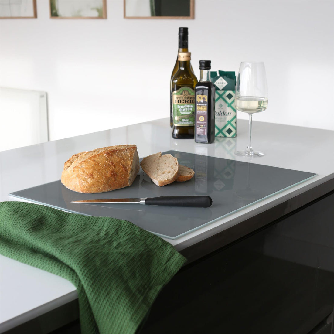 Grey 40cm x 30cm Glass Chopping Board
