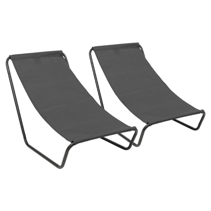 Black Folding Beach Loungers - Pack of 2