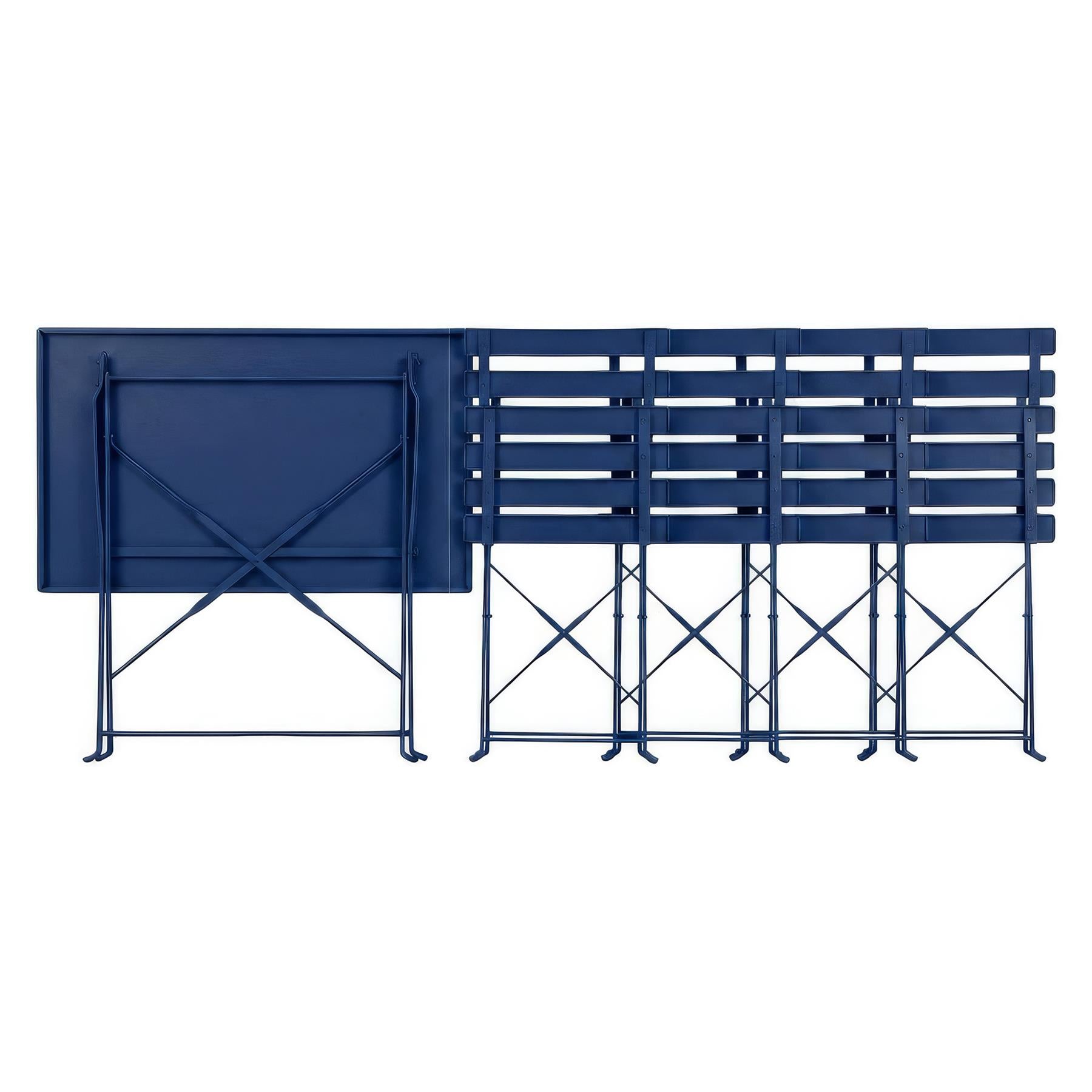 5 Piece Sussex Folding Patio Bistro Set - Navy