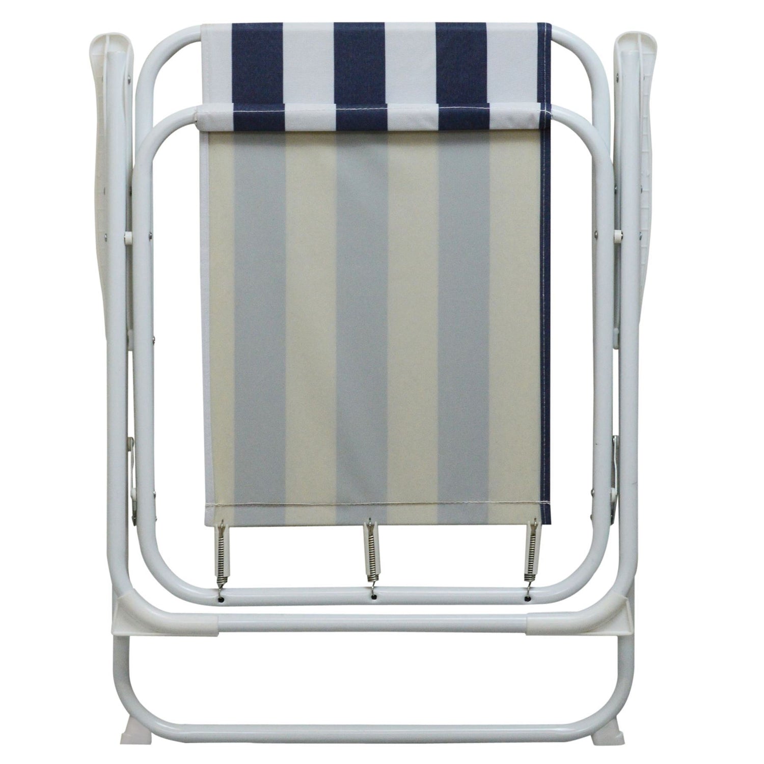 Blue &amp; White Folding Metal Beach Chairs - Pack of Two