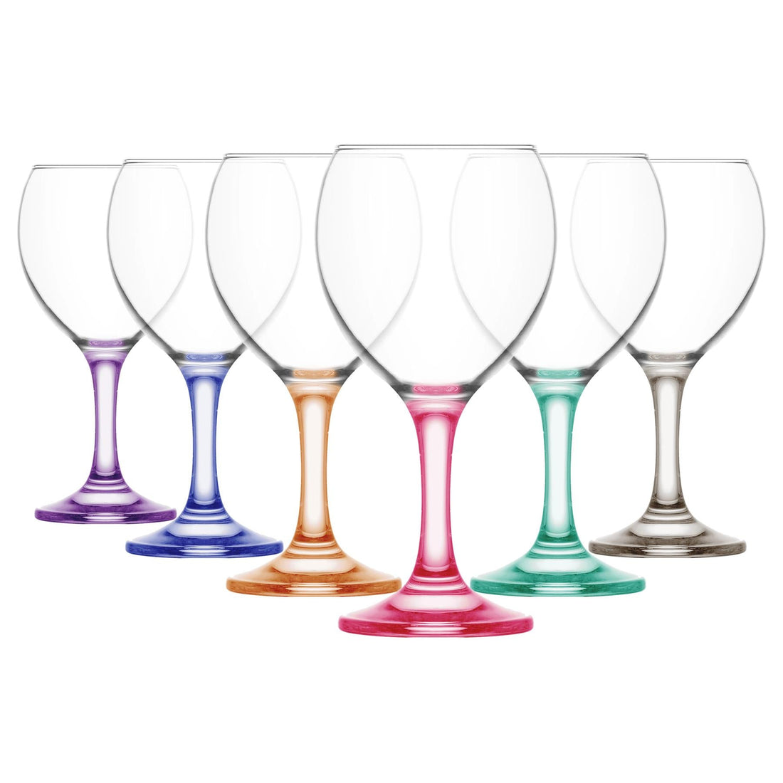 260ml Multicoloured Misket Red Wine Glasses - Pack of Six