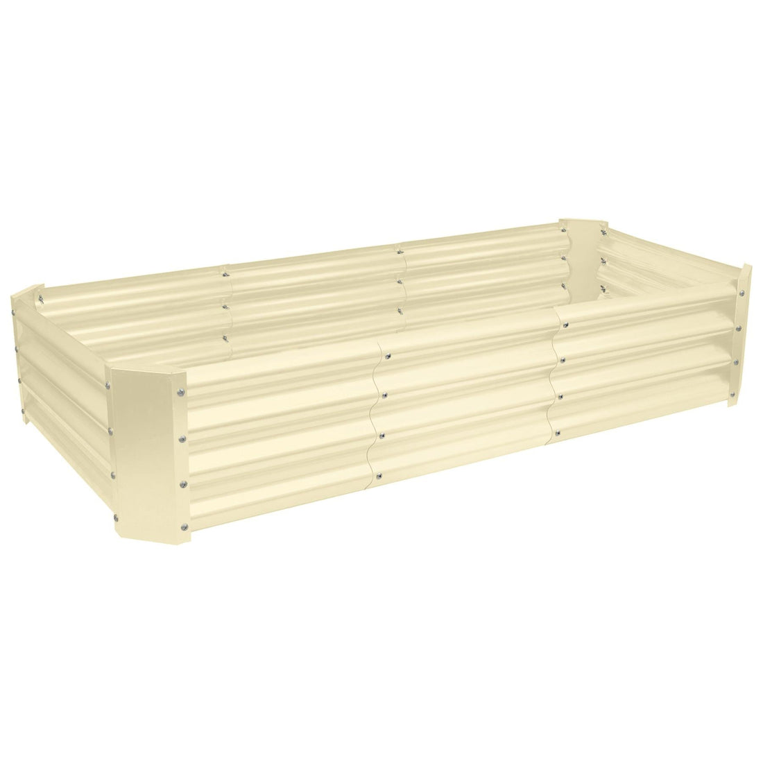 Ivory 180cm x 90cm Rectangular Steel Raised Garden Bed