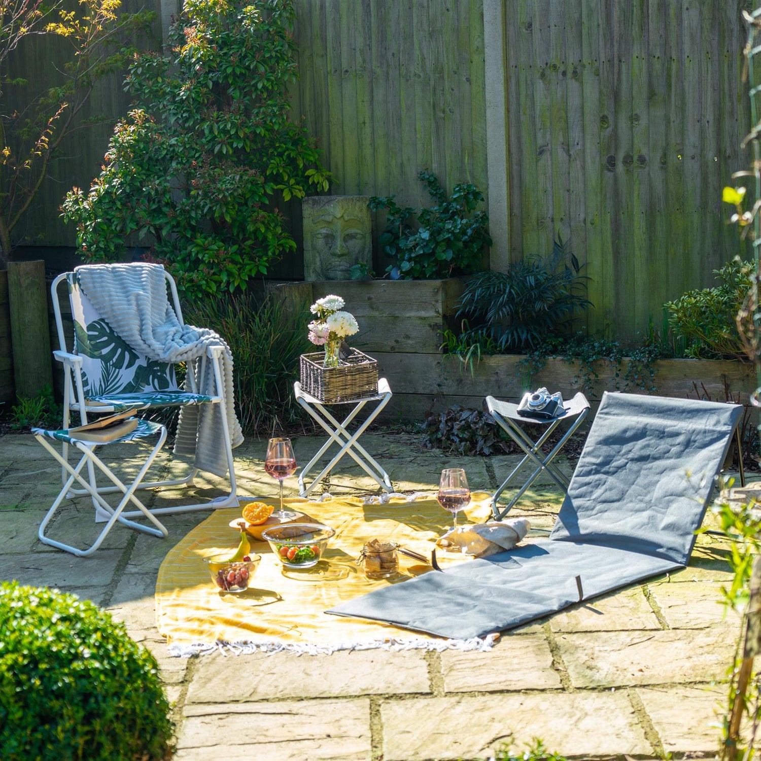 Grey Classic Folding Stool