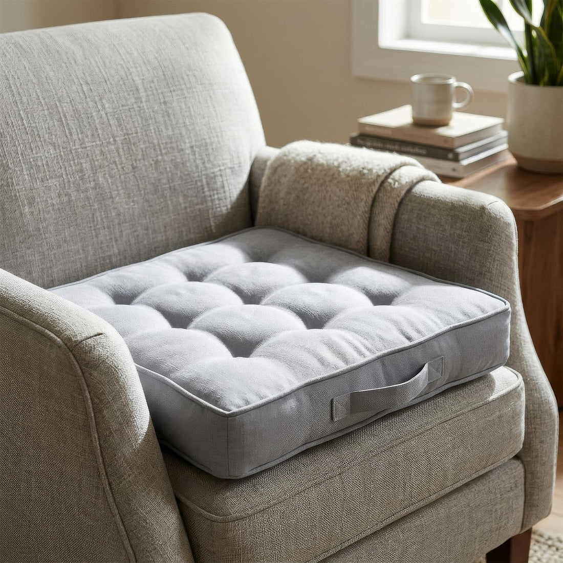 Square Armchair Booster Cushion - 50 x 50cm - Grey