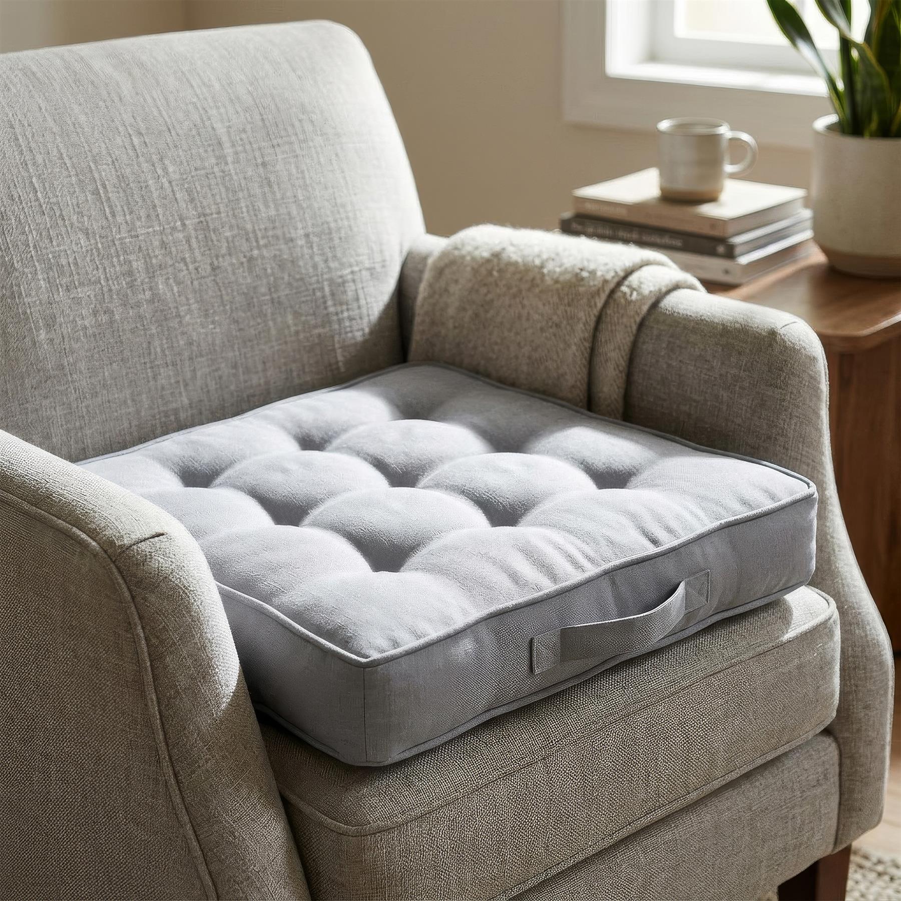 Square Armchair Booster Cushion - 50 x 50cm - Grey