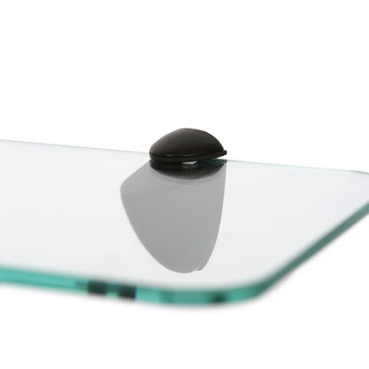 50cm Floating Glass Shelf with Black Fixings