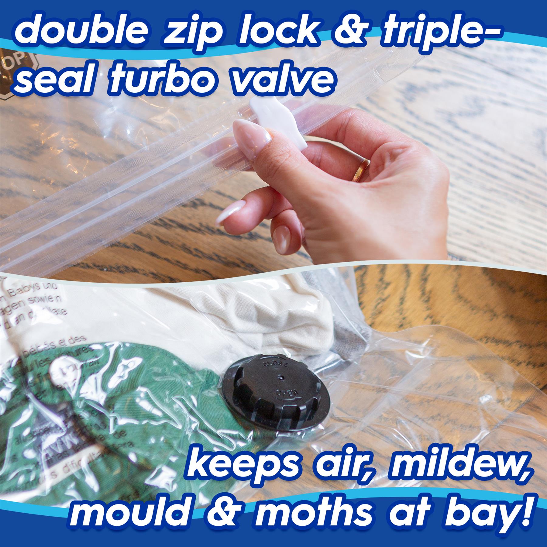 Vacuum Storage Bags - 3 Sizes - White - Pack of 15