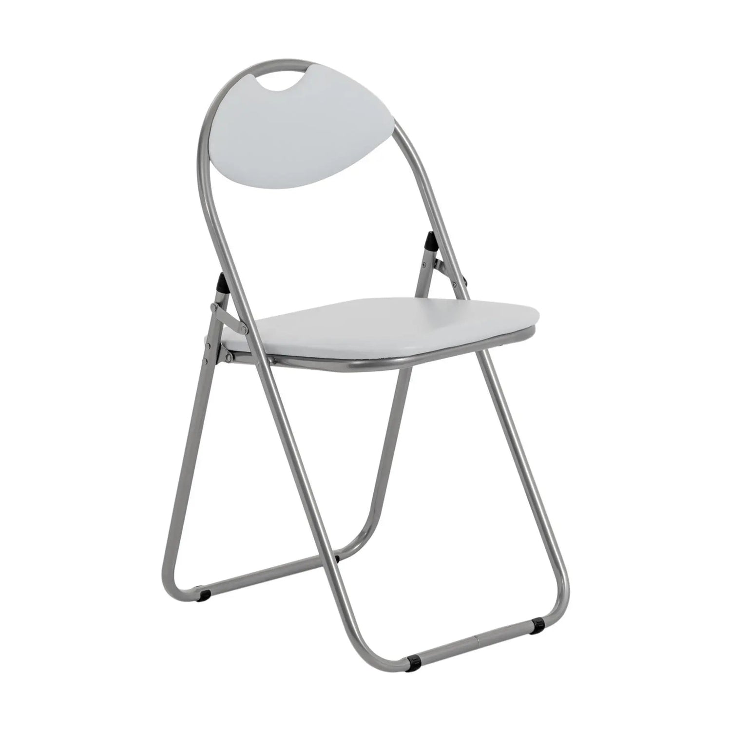 White Curved Padded Folding Chair