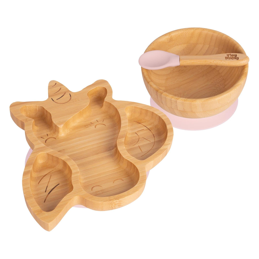 Bella the Unicorn Bamboo Suction Dinner Set - Pastel Pink