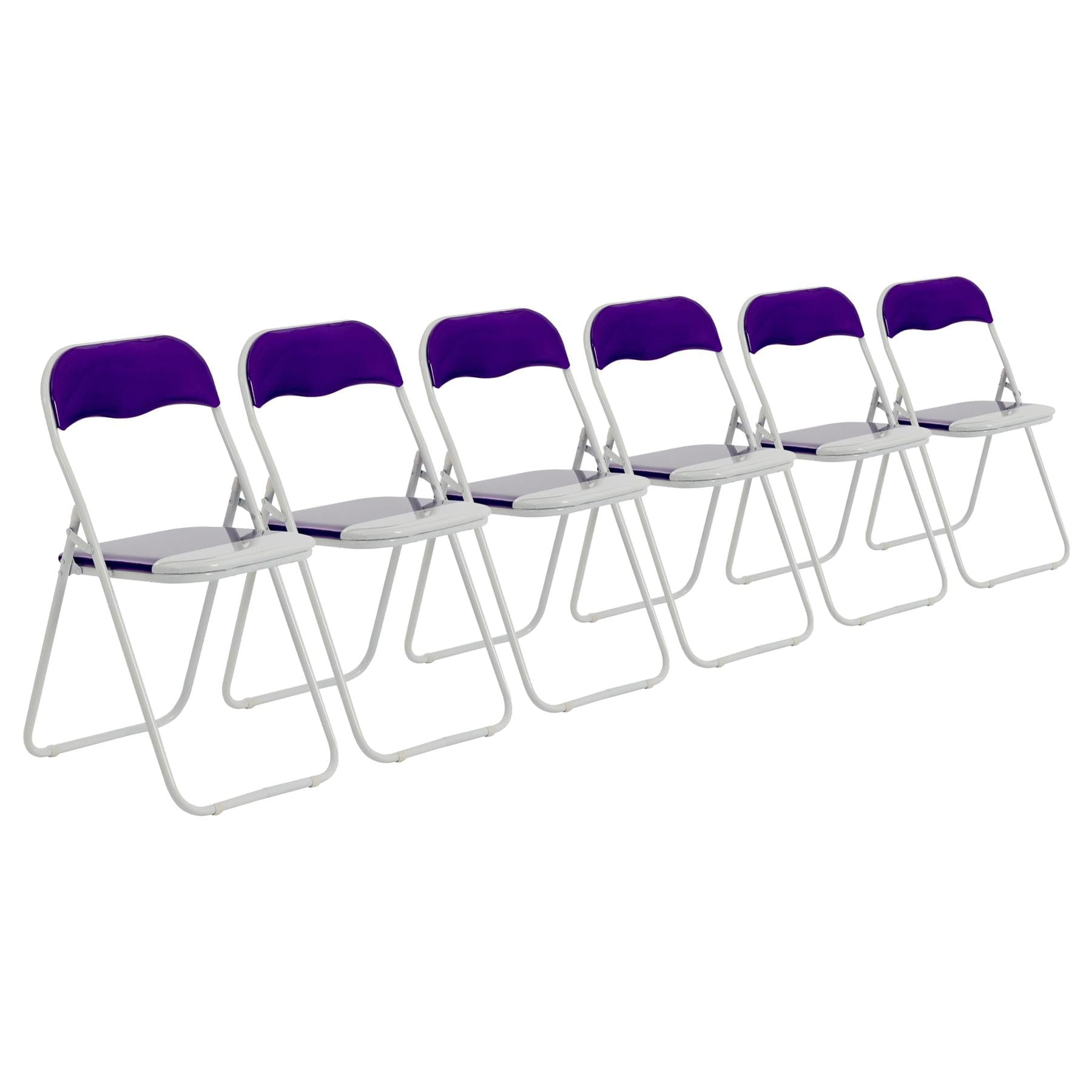 Purple Wave Padded Folding Chair - Pack of Six
