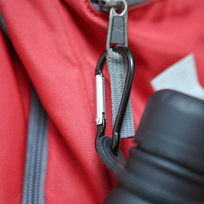 500ml Black Stainless Steel Water Bottle with Carabiner Clip