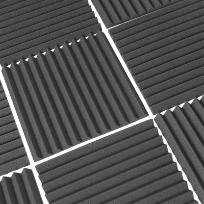 Square Foam Acoustic Panels - 2.5 x 30 x 30cm - Black - Pack of 12