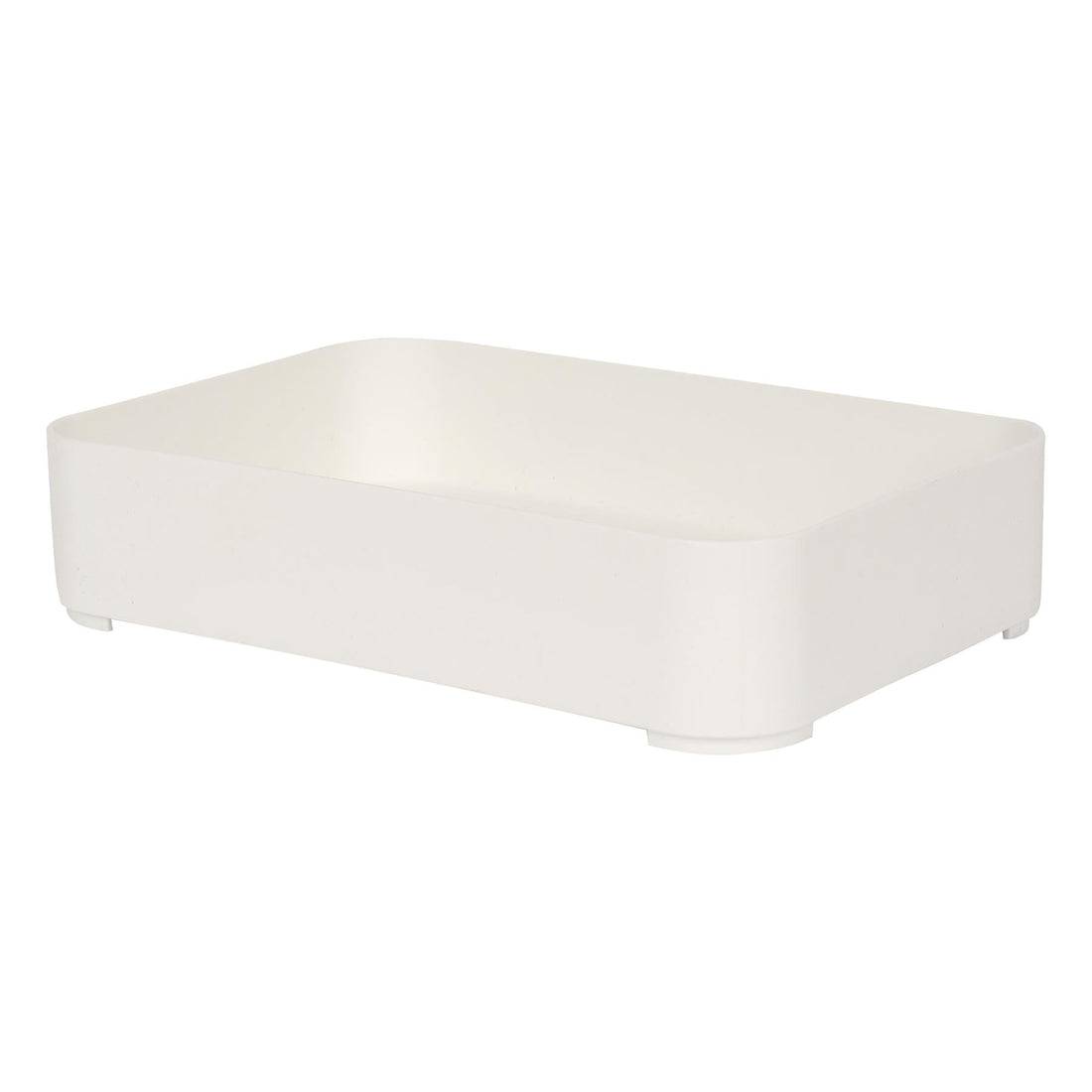 Medium Stackable White Plastic Storage Bin