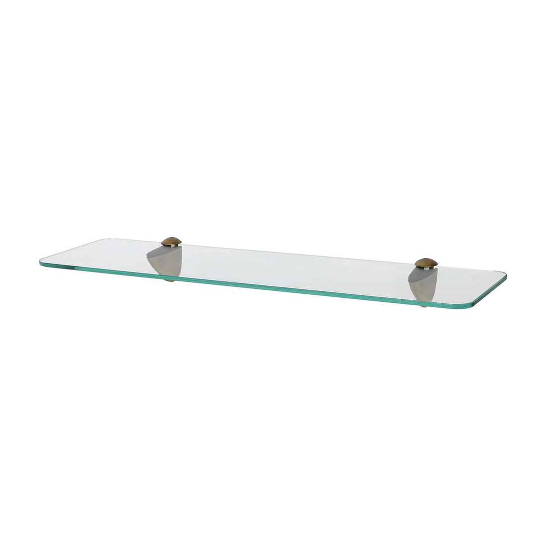 50cm Rounded Floating Glass Shelf with Gold Fixings