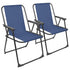 Navy Folding Metal Beach Chairs - Pack of 2