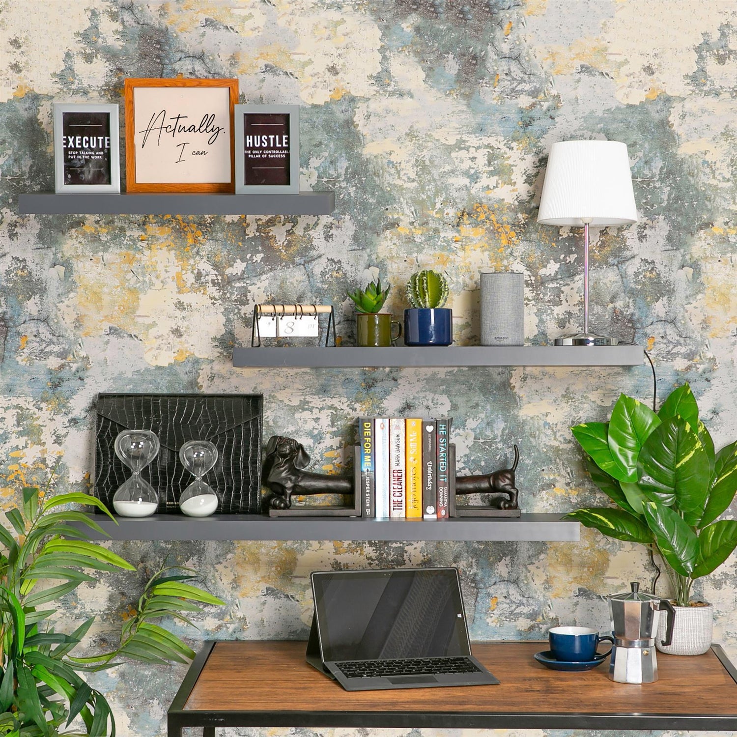 100cm Grey Modern Floating Shelf