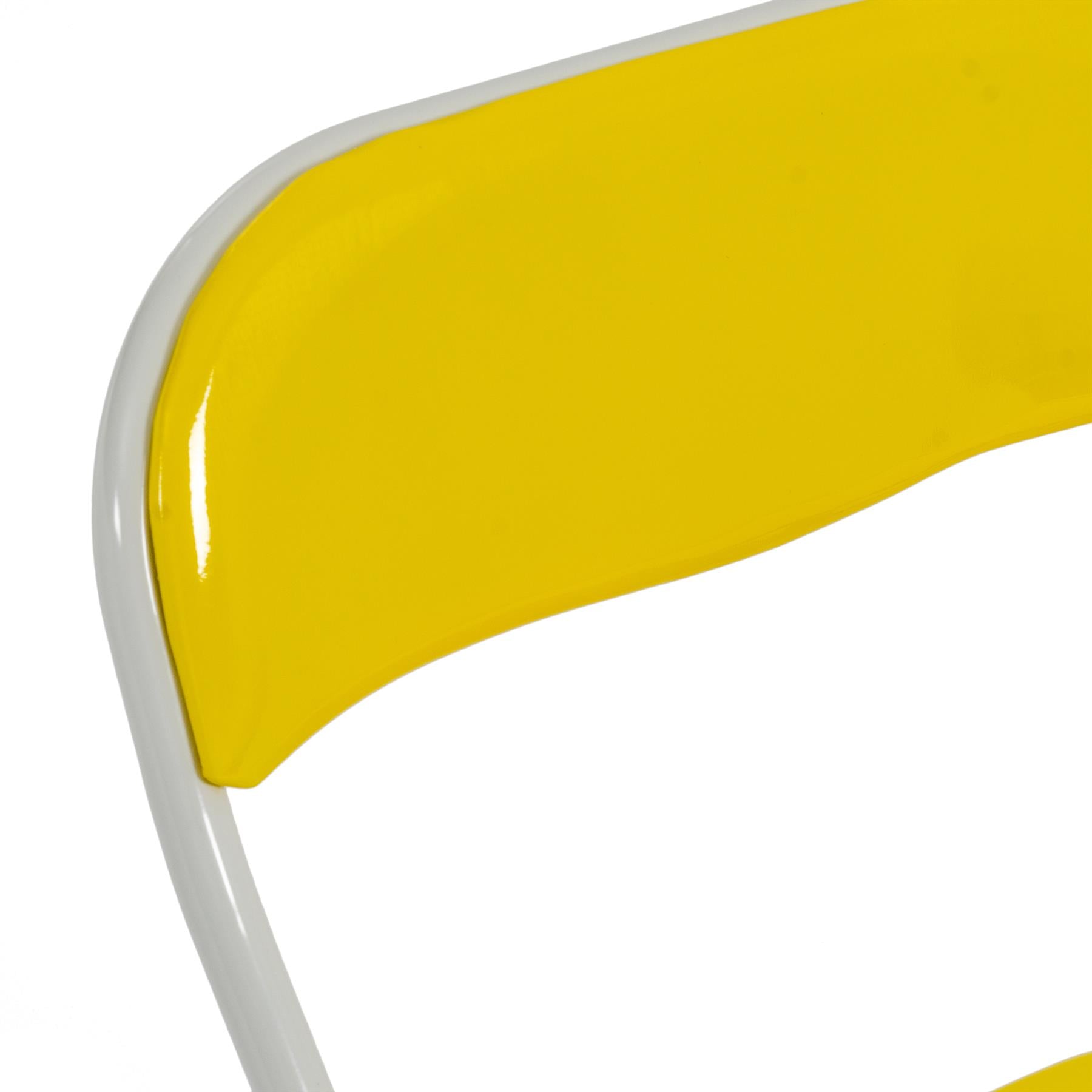 Yellow Wave Padded Folding Chair - Pack of Six