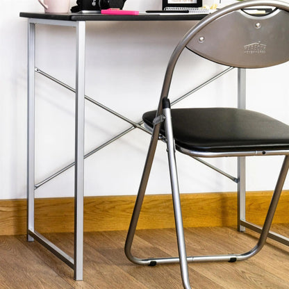 Black Curved Padded Folding Chair