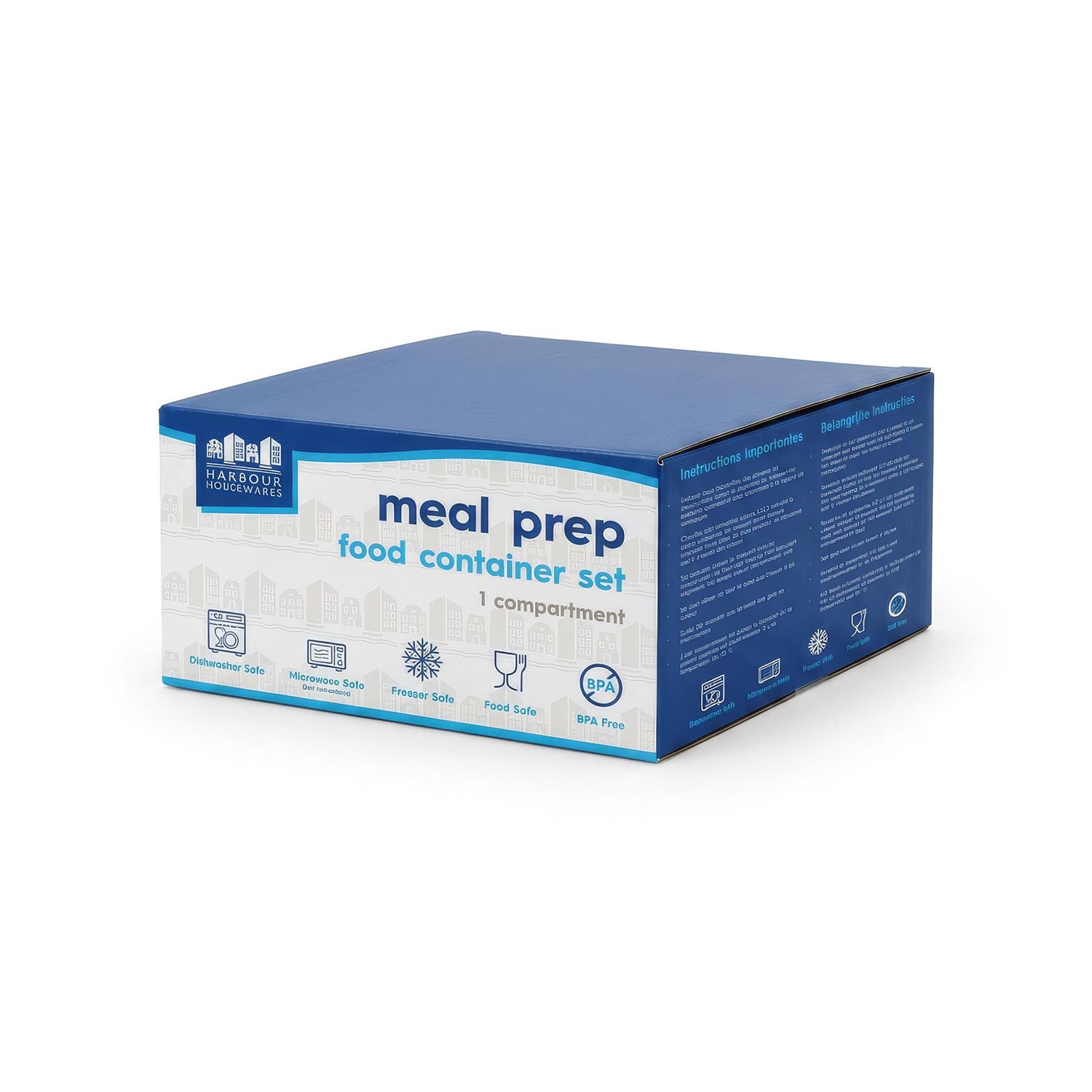 Reusable Meal Prep Containers - 1 Compartment (1120ml) - Pack of 10
