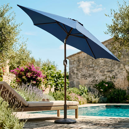 2.3M Tilting Garden Parasol and Base Set - Navy