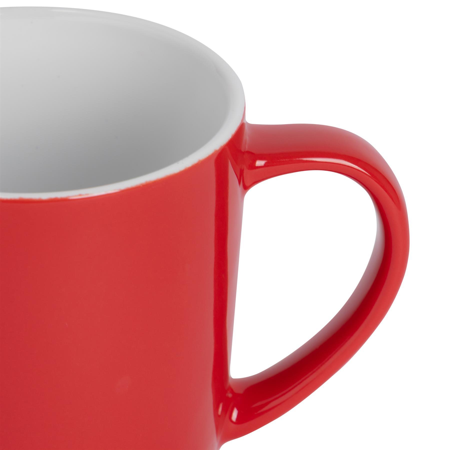 350ml Red Coloured Coffee Mugs - Pack of Six