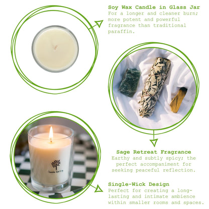 Soy Wax Scented Candle - 160g - Sage Retreat