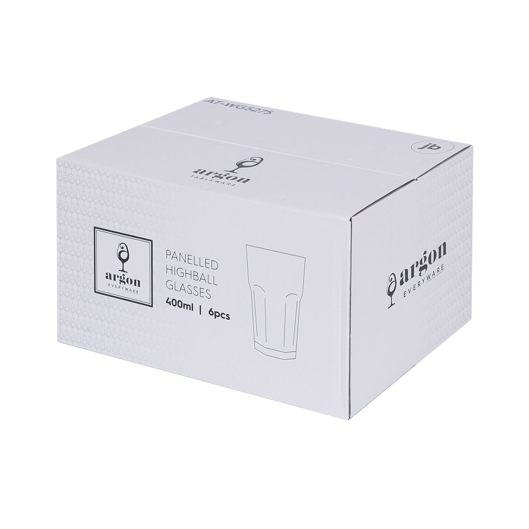 400ml Panelled Highball Glasses - Pack of Six