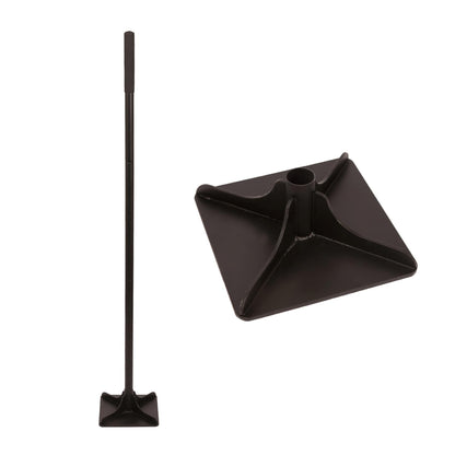 20cm Ground Tamper with 1.22M Handle - Black