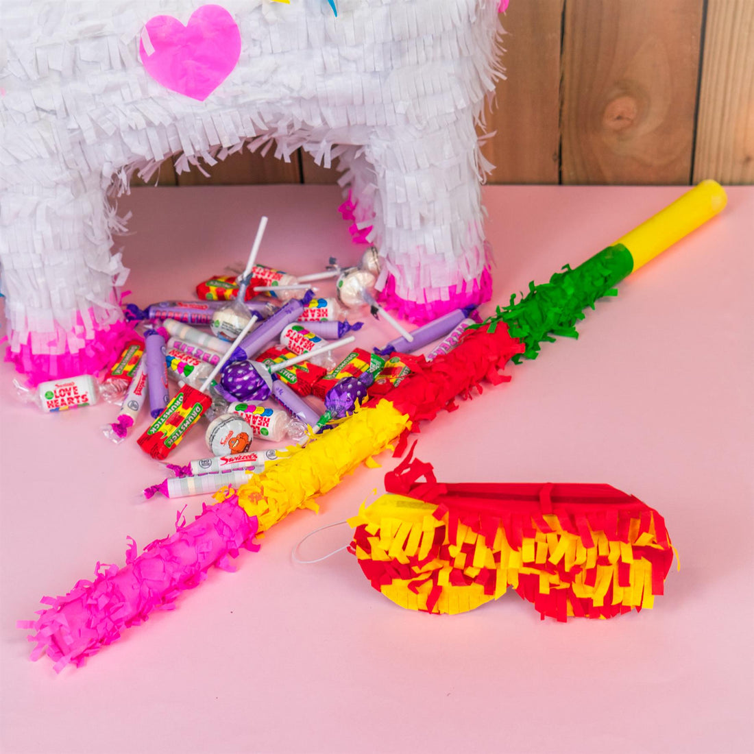 Pink 2-Piece Pinata Buster Stick &amp; Blindfold Set