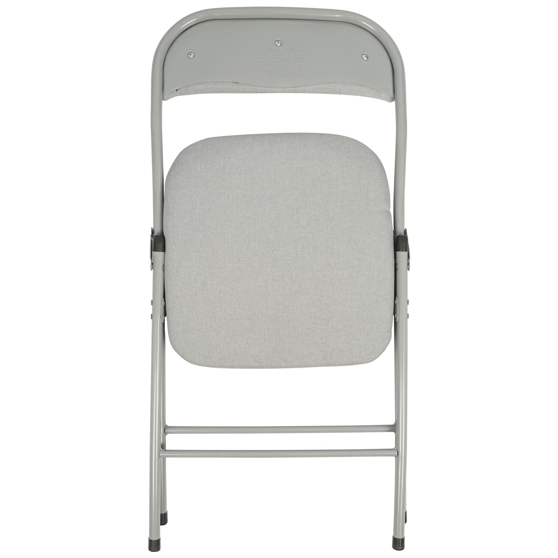 Grey Fabric Padded Folding Chair