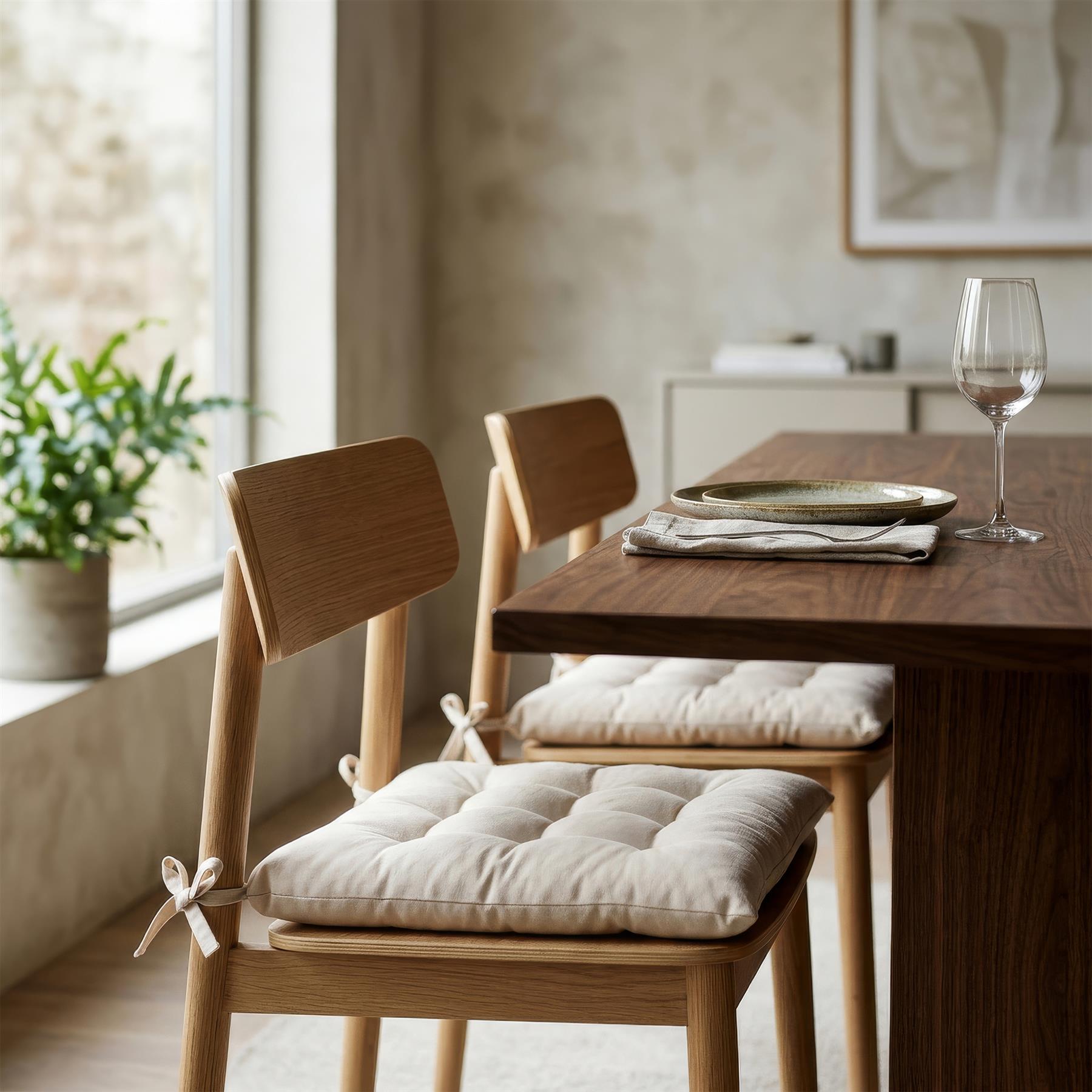 Square Seat Pad - 40 x 40cm - Natural